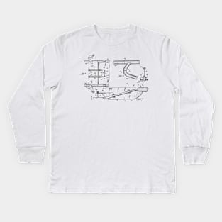 Jet Propelled Boat Vintage Patent Hand Drawing Kids Long Sleeve T-Shirt